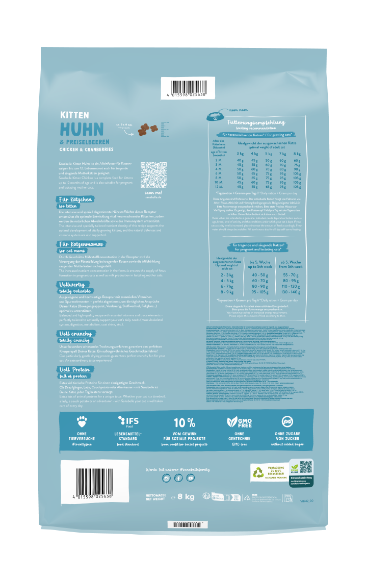 Sanabelle Katzen-Trockenfutter Kitten Huhn